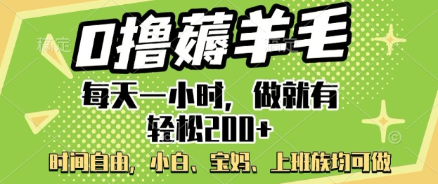 【2025.02.25】0撸薅羊毛，每天一小时，做就有轻松2张，小白宝妈，上班族均可做-芽米宝库