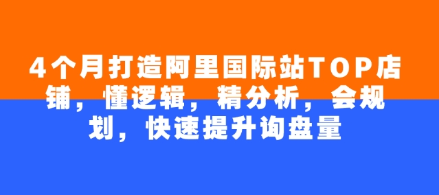 【2025.02.22】4个月打造阿里国际站TOP店铺，懂逻辑，精分析，会规划，快速提升询盘量百度网盘免费下载-芽米宝库