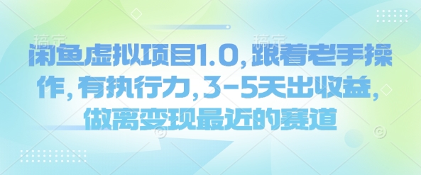图片[1]-【2025.02.21】闲鱼虚拟项目1.0，跟着老手操作，有执行力，3-5天出收益，做离变现最近的赛道百度网盘免费下载-芽米宝库