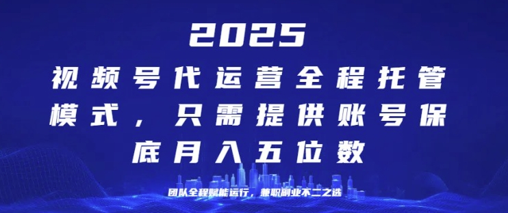 图片[1]-【2025.02.21】2025年视频号全程代运营模式，只需提供账号，团队全程赋能，稳定月入过万百度网盘免费下载-芽米宝库