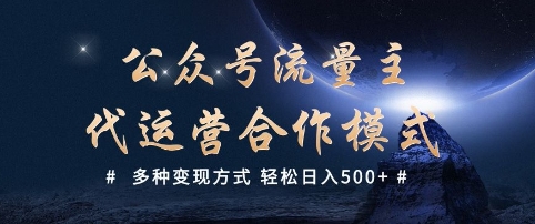 【2025.02.21】公众号流量主代运营 多种变现方式 轻松日入500+百度网盘免费下载-芽米宝库
