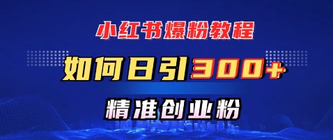 【2025.02.18】小红书爆粉教程，如何日引300+创业粉，快速实现精准变现百度网盘免费下载-芽米宝库