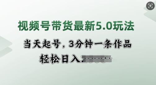 图片[1]-【2025.02.15】视频号带货最新5.0玩法，当天起号，3分钟一条作品，轻松日入300+百度网盘免费下载-芽米宝库