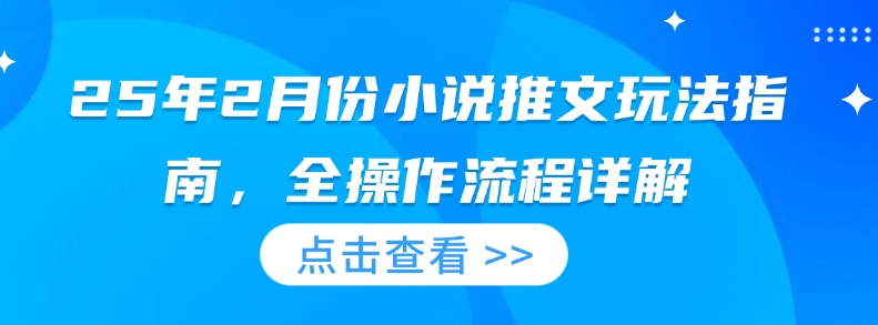 【2025.02.12】25年2月份小说推文玩法指南，全操作流程详解百度网盘免费下载-芽米宝库