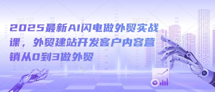 图片[1]-【2025.02.11】2025最新AI闪电做外贸实战课，外贸建站开发客户内容营销从0到3做外贸百度网盘免费下载-芽米宝库