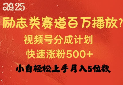 【2025.02.11】励志类赛道也能百万播放，快速涨粉500+视频号变现月入过万百度网盘免费下载-芽米宝库
