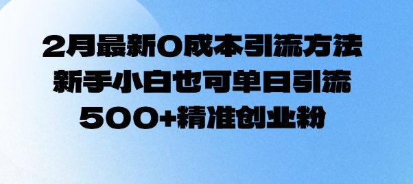 图片[1]-【2025.02.11】2月最新0成本引流方法，新手小白也可单日引流500+精准创业粉百度网盘免费下载-芽米宝库