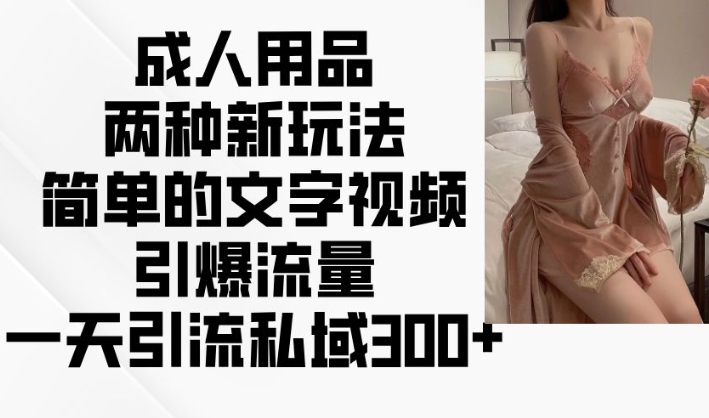 图片[1]-【2025.02.08】成人用品两种新玩法，简单的文字视频引爆流量，一天引流私域300+百度网盘免费下载-芽米宝库