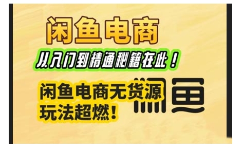 【2025.02.08】闲鱼电商实战课，从入门到精通秘籍在此，闲鱼电商无货源玩法超燃!百度网盘免费下载-芽米宝库