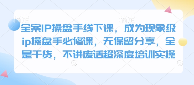 【2025.01.28】全案IP操盘手线下课，成为现象级ip操盘手必修课，无保留分享，全是干货，不讲废话超深度培训实操百度网盘免费下载-芽米宝库
