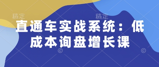 【2025.01.20】通车实战系统：低成本询盘增长课，让个人通过技能实现升职加薪，让企业低成本获客，订单源源不断百度网盘免费下载-芽米宝库