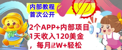 图片[1]-【2025.01.19】2个免费APP+内部项目，1天收入120美金，每月过W+内部教程(首次公开)百度网盘免费下载-芽米宝库