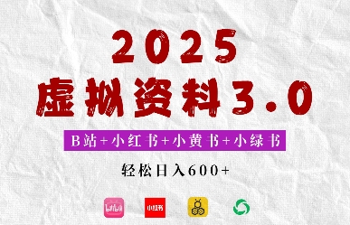 图片[1]-【2025.01.18】2025年B站+小红书+小黄书+小绿书组合新玩法，虚拟资料3.0打法，轻松日入600+百度网盘免费下载-芽米宝库