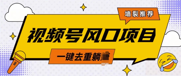 【2025.01.18】视频号风口蓝海项目，中老年人的流量密码，简单无脑，一键去重，轻松月入过W百度网盘免费下载-芽米宝库