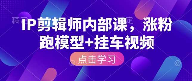 【2025.01.17】IP剪辑师内部课，涨粉跑模型+挂车视频百度网盘免费下载-芽米宝库