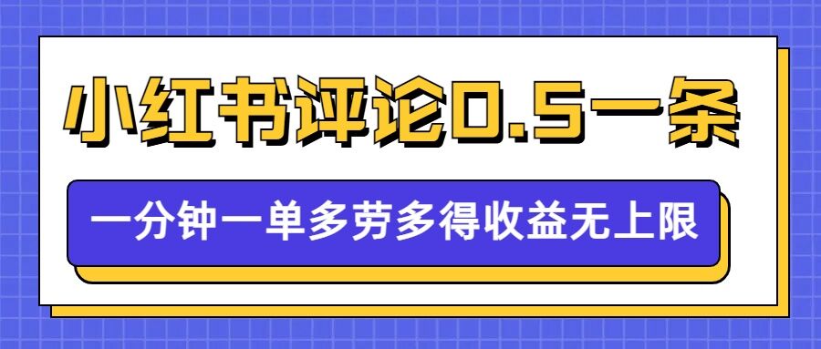 【2025.01.12】小红书留言评论，0.5元1条，一分钟一单，多劳多得，收益无上限百度网盘免费下载-芽米宝库