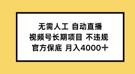 图片[1]-【2025.01.09】无需人工自动直播，视频号长期项目不违规，官方保底月入4000左右百度网盘免费下载-芽米宝库