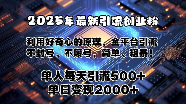 图片[1]-【2025.01.07】2025年最新引流创业粉，利用好奇心的原理，全平台引流，不封号、不废号，简单、粗暴百度网盘免费下载-芽米宝库
