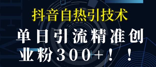【2025.01.02】抖音自热引流，单日引流精准创业粉300+百度网盘免费下载-芽米宝库