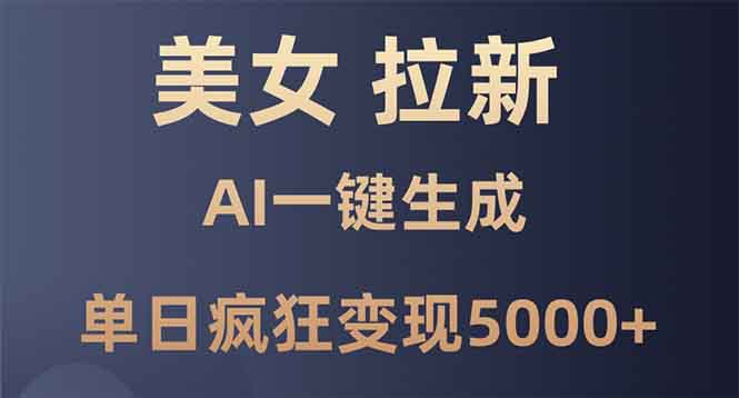 【2024.12.31】美女暴力拉新，通过AI一键生成，单日疯狂变现5000+，纯小白一学就会百度网盘免费下载-芽米宝库