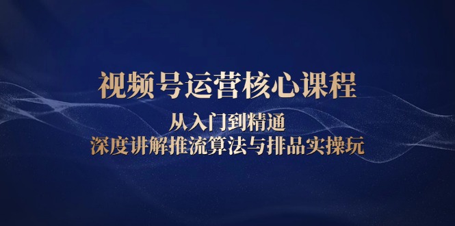 【2024.12.31】视频号运营核心课程，从入门到精通，深度讲解推流算法与排品实操玩百度网盘免费下载-芽米宝库
