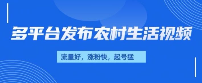 【2024.12.28】治愈系农村生活视频，多平台发布，流量好，起号快百度网盘免费下载-芽米宝库