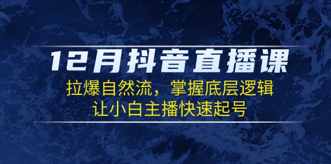 【2024.12.26】12月抖音直播课：拉爆自然流，掌握底层逻辑，让小白主播快速起号百度网盘免费下载-芽米宝库