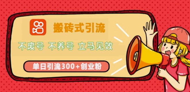 图片[1]-【2024.12.25】快手搬砖式引流，不废号，不养号，立马见效，单日引流300+精准创业粉百度网盘免费下载-芽米宝库