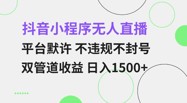【2024.12.24】抖音小程序无人直播 平台默许 不违规不封号 双管道收益 日入多张 小白也能轻松操作百度网盘免费下载-芽米宝库