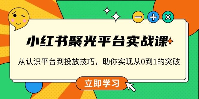 【2024.12.24】小红书聚光平台实战课，从认识平台到投放技巧，助你实现从0到1的突破百度网盘免费下载-芽米宝库