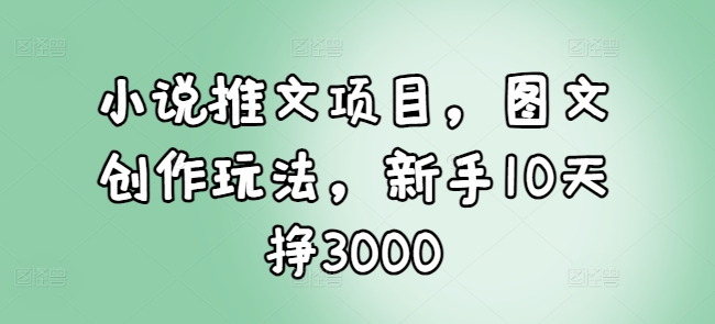 图片[1]-【2024.12.23】小说推文项目，图文创作玩法，新手10天挣3000百度网盘免费下载-芽米宝库