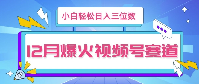 【2024.12.22】12月视频号爆火赛道，小白无脑操作，也可以轻松日入三位数百度网盘免费下载-芽米宝库