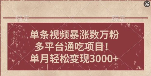 图片[1]-【2024.12.20】一条作品涨万粉，轻松上手，单月简单变现3000+百度网盘免费下载-芽米宝库