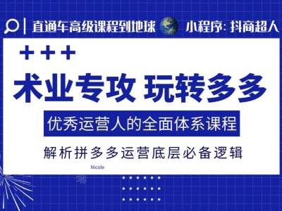 图片[1]-【2024.12.18】术业专攻玩转多多，优秀运营人的全面体系课程，解析拼多多运营底层必备逻辑百度网盘免费下载-芽米宝库