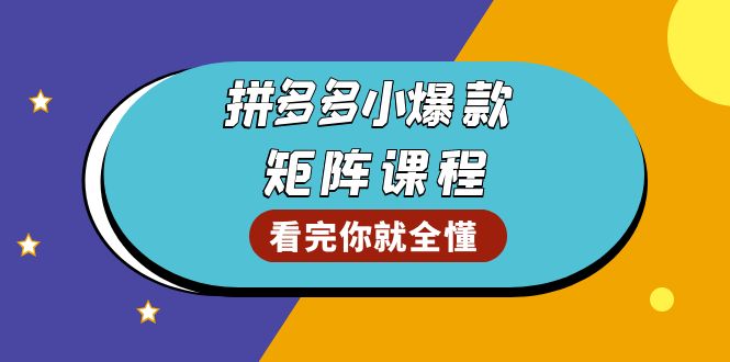 【2024.12.18】拼多多爆款矩阵课程：教你测出店铺爆款，优化销量，提升GMV，打造爆款群百度网盘免费下载-芽米宝库