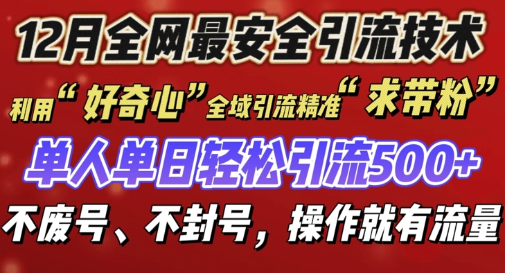 【2024.12.16】12 月份全网最安全引流创业粉技术来袭，不封号不废号，有操作就有流量百度网盘免费下载-芽米宝库