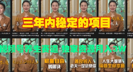 图片[1]-【2024.12.12】三年内稳定的项目 视频号养生赛道 独家资源月入过W百度网盘免费下载-芽米宝库