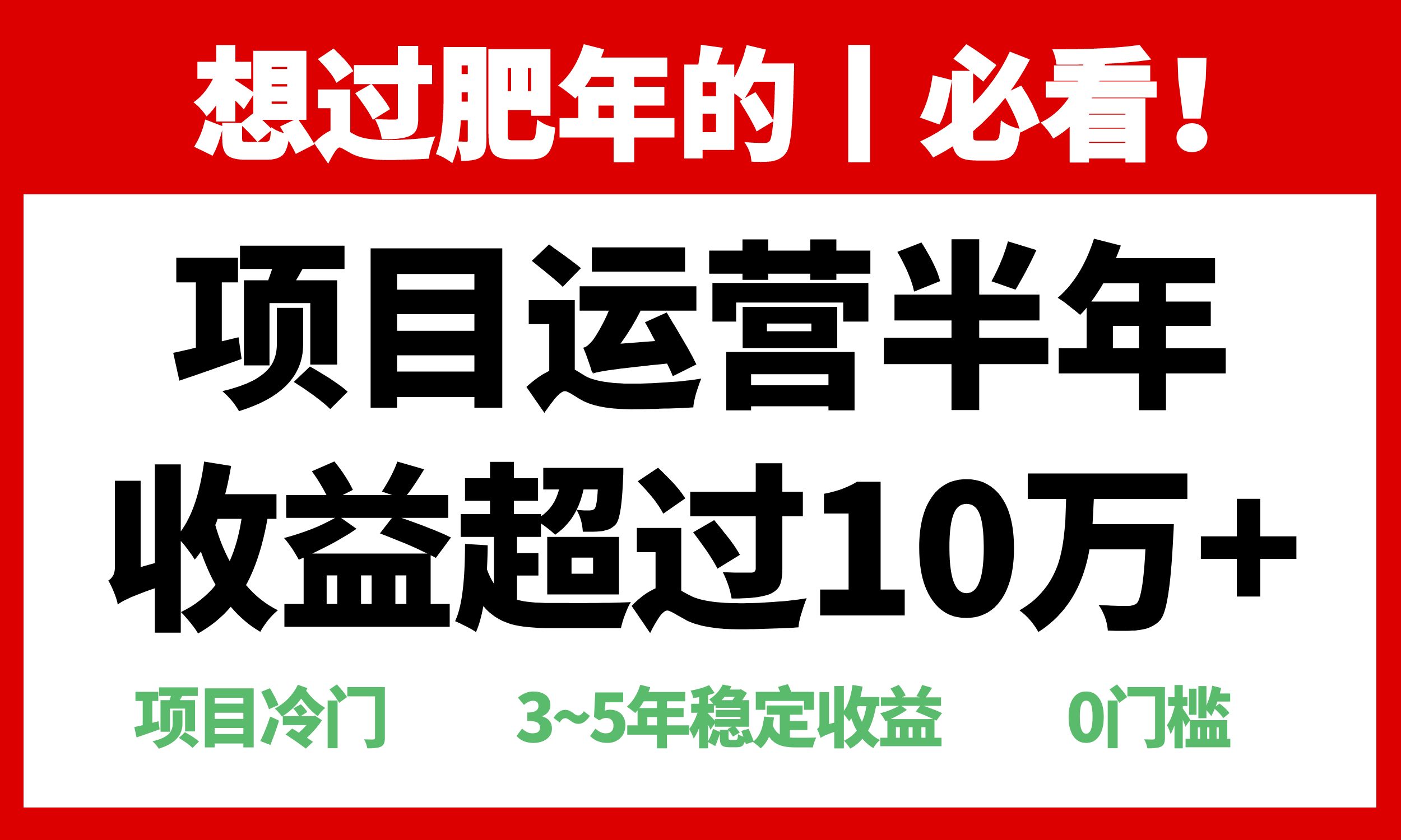 【2024.12.14】年前过肥年的必看的超冷门项目，半年收益超过10万+百度网盘免费下载-芽米宝库