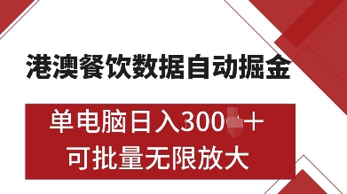 【2024.12.13】港澳餐饮数据全自动掘金，单电脑日入多张, 可矩阵批量无限操作百度网盘免费下载-芽米宝库