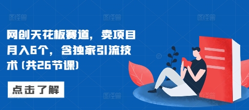 图片[1]-【2024.12.06】网创天花板赛道，卖项目月入6个，含独家引流技术(共26节课)百度网盘免费下载-芽米宝库