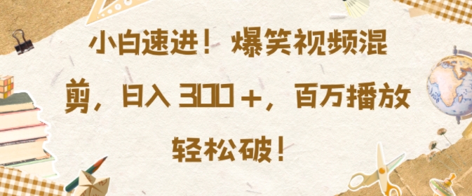 【2024.11.26】小白速进，爆笑视频混剪，日入3张，百万播放轻松破百度网盘免费下载-芽米宝库