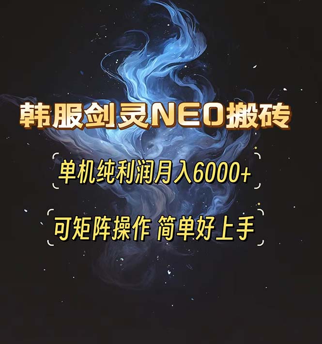 【2024.11.24】韩服剑灵NEO搬砖攻略，单机纯利润月入6000+ 可矩阵操作，简单好上手百度网盘免费下载-芽米宝库
