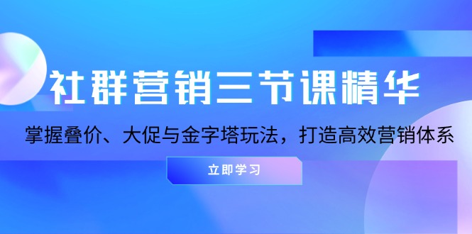 图片[1]-【2024.11.24】社群营销三节课精华：掌握叠价、大促与金字塔玩法，打造高效营销体系百度网盘免费下载-芽米宝库