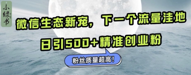 【2024.11.21】微信生态新宠小绿书：下一个流量洼地，日引500+精准创业粉，粉丝质量超高百度网盘免费下载-芽米宝库