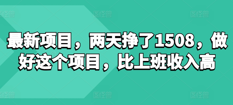 【2024.11.19】最新项目，两天挣了150，做好这个项目，比上班收入高百度网盘免费下载-芽米宝库