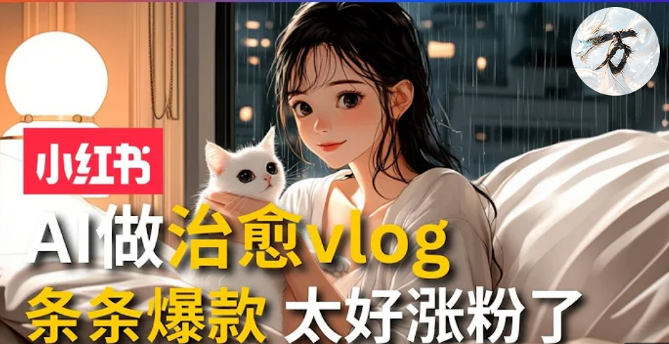 【2024.11.01】AI治愈系vlog动画视频，小红书1个月轻松涨粉破万，商单报价1500+日入2000+百度网盘免费下载-芽米宝库