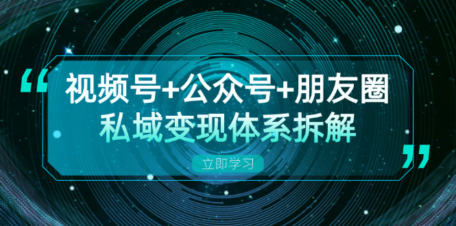 【2024.11.01】视频号+公众号+朋友圈私域变现体系拆解，全体平台流量枯竭下的应对策略百度网盘免费下载-芽米宝库