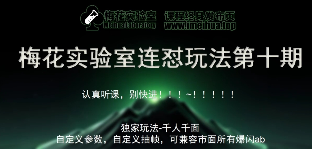 【2024.10.31】梅花实验室社群专享课视频号连怼玩法第十期课程+第二部分-FF助手全新高自由万能爆闪AB处理百度网盘免费下载-芽米宝库