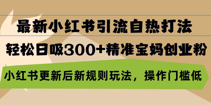 图片[1]-【2024.10.29】最新小红书引流自热打法，轻松日吸300+精准宝妈创业粉，小红书更新后新规则百度网盘免费下载-芽米宝库
