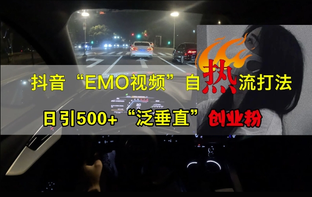 【2024.10.18】抖音EMO视频自热打法，日引500+“泛垂直”创业粉百度网盘免费下载-芽米宝库